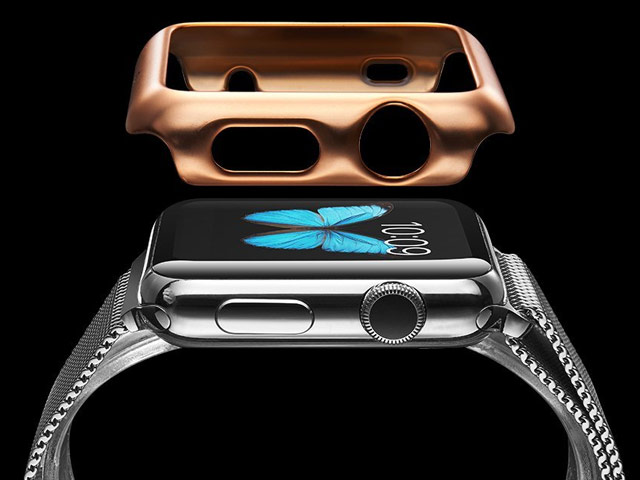 Чехол G-Case Shiny Series для Apple Watch 38 мм (темно-серый, пластиковый)