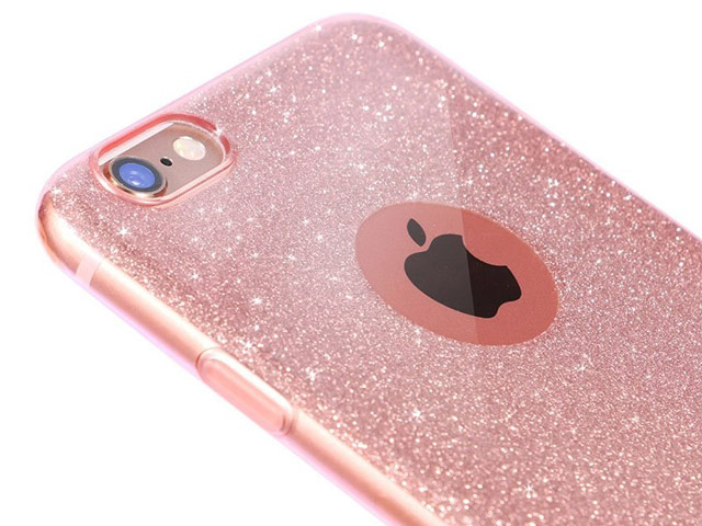 Чехол G-Case Sparkling Series для Apple iPhone 6S (розово-золотистый, гелевый)