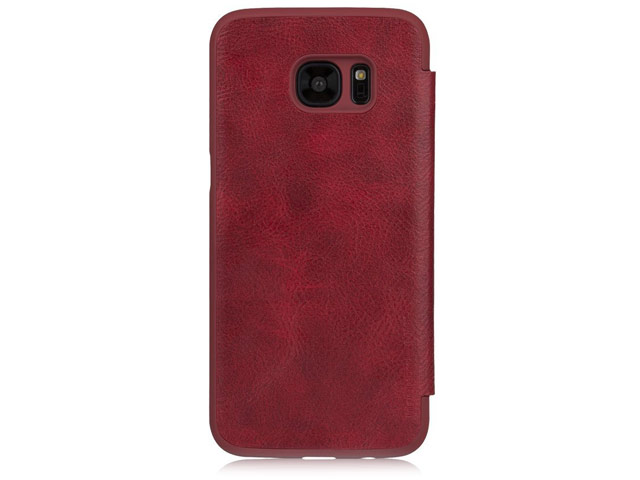 Чехол G-Case Business Series для Samsung Galaxy S7 edge (красный, кожаный)