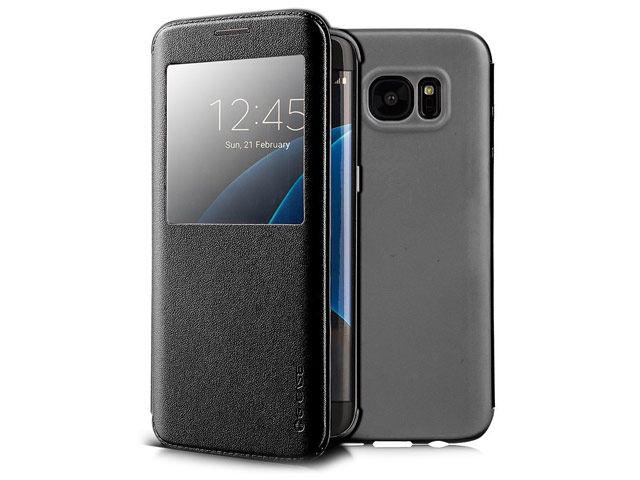 Чехол G-Case Classic Series для Samsung Galaxy S7 edge (черный, кожаный)