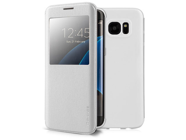 Чехол G-Case Classic Series для Samsung Galaxy S7 edge (белый, кожаный)