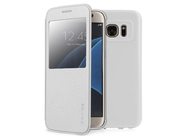 Чехол G-Case Classic Series для Samsung Galaxy S7 (белый, кожаный)