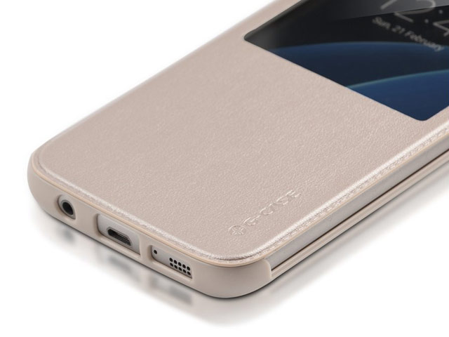 Чехол G-Case Classic Series для Samsung Galaxy S7 (белый, кожаный)