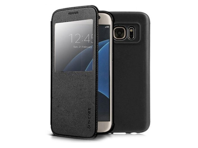 Чехол G-Case Classic Series для Samsung Galaxy S7 (черный, кожаный)