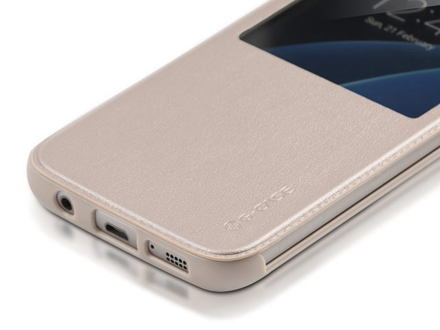 Чехол G-Case Classic Series для Samsung Galaxy S7 (черный, кожаный)