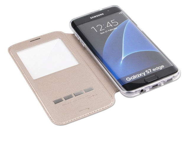 Чехол G-Case Sense Series для Samsung Galaxy S7 edge (черный, кожаный)