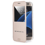 Чехол G-Case Sense Series для Samsung Galaxy S7 (золотистый, кожаный)