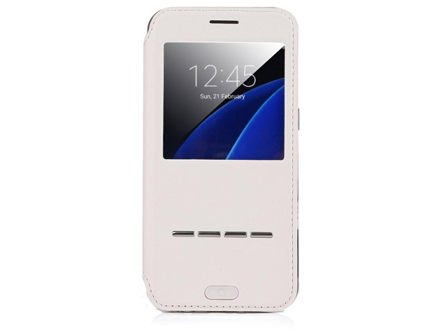 Чехол G-Case Sense Series для Samsung Galaxy S7 (белый, кожаный)
