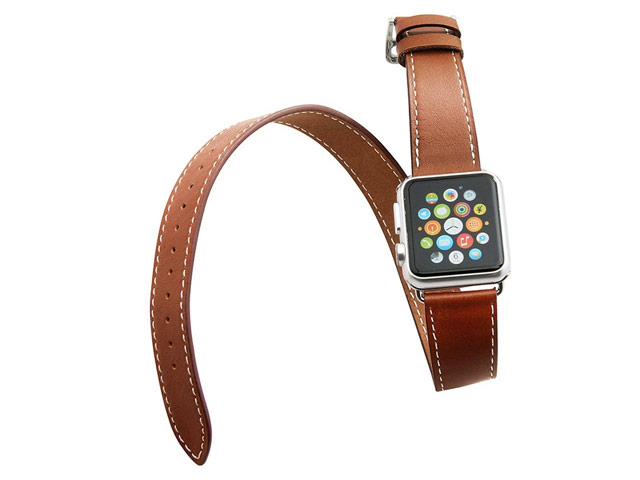 Ремешок для часов Synapse Double Tour Band для Apple Watch (42 мм, коричневый, кожаный)