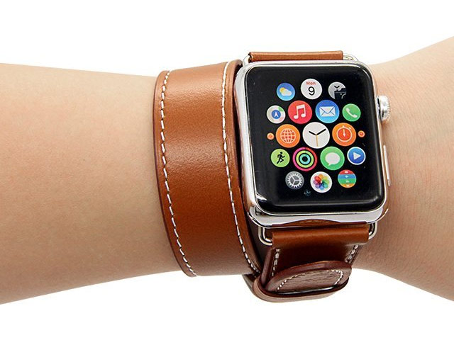 Ремешок для часов Synapse Double Tour Band для Apple Watch (42 мм, коричневый, кожаный)