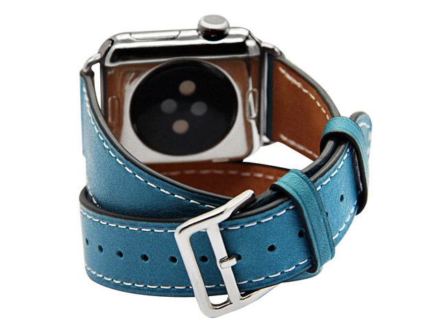 Ремешок для часов Synapse Double Tour Band для Apple Watch (42 мм, синий, кожаный)