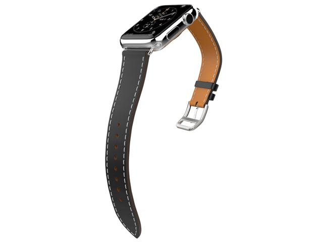 Ремешок для часов Synapse Single Tour Band для Apple Watch (38 мм, черный, кожаный)