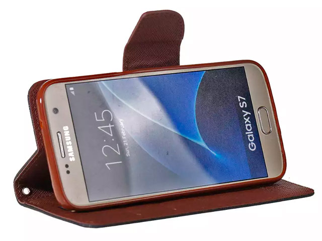 Чехол Mercury Goospery Fancy Diary Case для Samsung Galaxy S7 (черный, винилискожа)