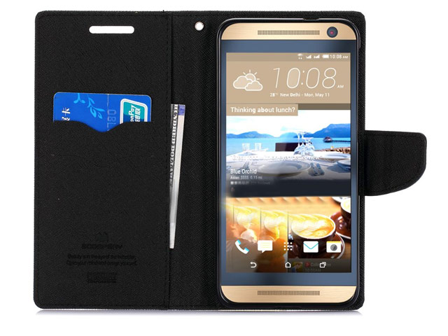 Чехол Mercury Goospery Fancy Diary Case для HTC One E9 plus (черный, винилискожа)