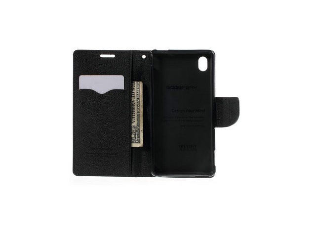 Чехол Mercury Goospery Fancy Diary Case для Sony Xperia M4 Aqua (черный, винилискожа)