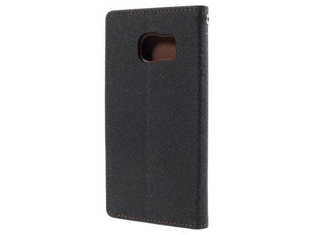 Чехол Mercury Goospery Fancy Diary Case для Samsung Galaxy S7 edge (черный/коричневый, винилискожа)