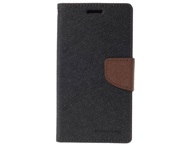 Чехол Mercury Goospery Fancy Diary Case для Samsung Galaxy S7 edge (черный/коричневый, винилискожа)