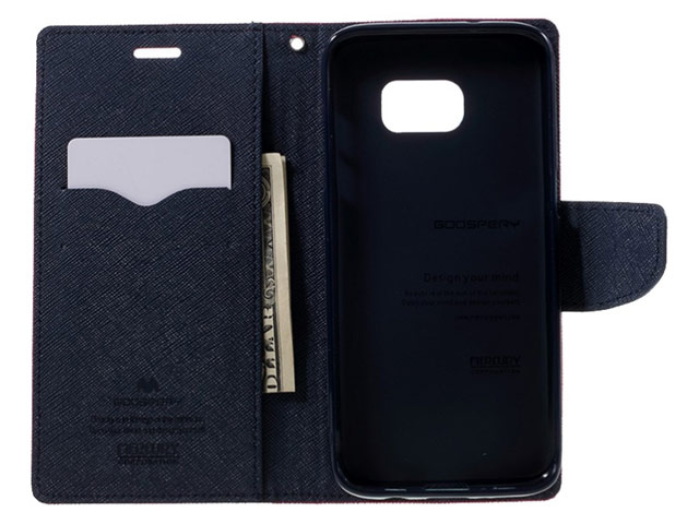 Чехол Mercury Goospery Fancy Diary Case для Samsung Galaxy S7 edge (малиновый, винилискожа)