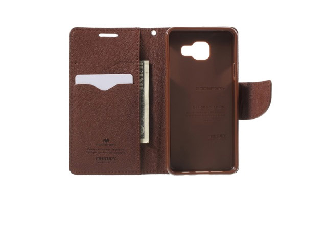 Чехол Mercury Goospery Fancy Diary Case для Samsung Galaxy A7 2016 A710 (черный/коричневый, винилискожа)