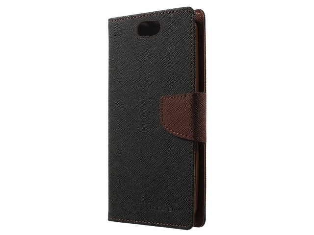 Чехол Mercury Goospery Fancy Diary Case для Asus ZenFone Selfie ZD551KL (черный/коричневый, винилискожа)