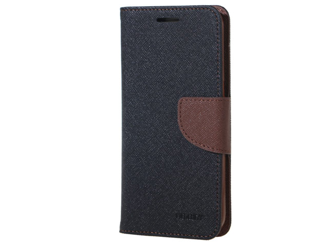 Чехол Mercury Goospery Fancy Diary Case для Samsung Galaxy S7 (черный/коричневый, винилискожа)
