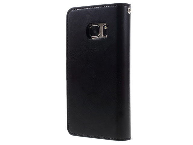 Чехол Mercury Goospery Mansoor Wallet для Samsung Galaxy S7 (черный, винилискожа)