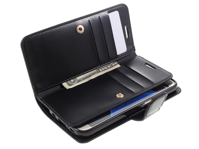 Чехол Mercury Goospery Mansoor Wallet для Samsung Galaxy S7 edge (черный, винилискожа)