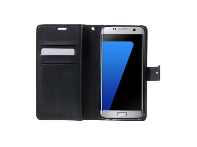 Чехол Mercury Goospery Mansoor Wallet для Samsung Galaxy S7 edge (черный, винилискожа)