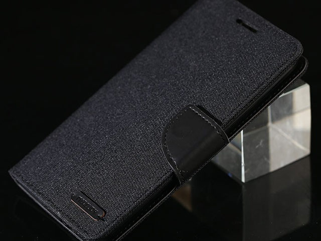 Чехол Mercury Goospery Canvas Diary для Samsung Galaxy S7 edge (черный, матерчатый)