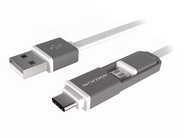 USB-кабель Nillkin Plus Cable универсальный (USB Type C, microUSB, 1.2 метра, белый)