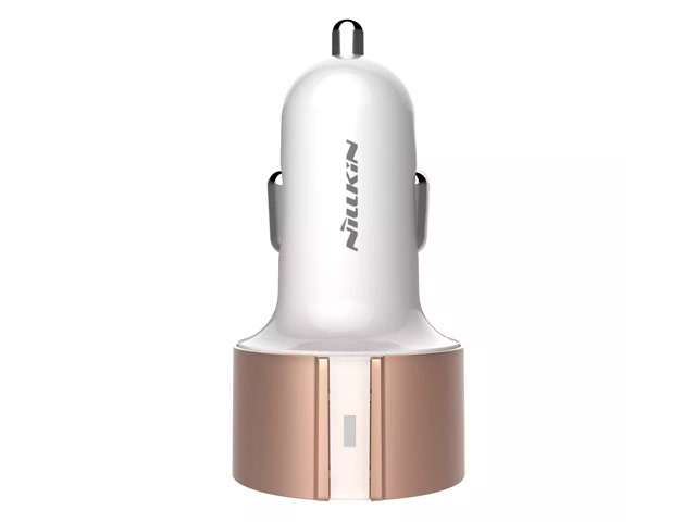 Зарядное устройство Nillkin Vigor Car Charger универсальное (автомобильное, 3.4A, 2xUSB, золотистое)