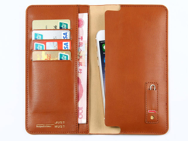 Кошелек Just Must Wallet Vintage Collection (коричневый, кожаный, валютник, размер L)