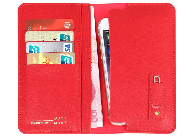Кошелек Just Must Wallet Vintage Collection (красный, кожаный, валютник, размер L)
