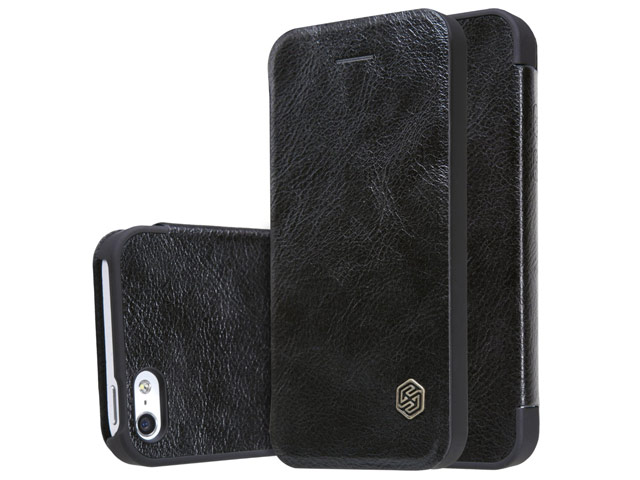 Чехол Nillkin Qin leather case для Apple iPhone SE (черный, кожаный)