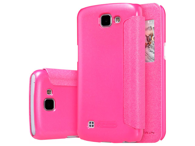 Чехол Nillkin Sparkle Leather Case для LG K4 (розовый, винилискожа)