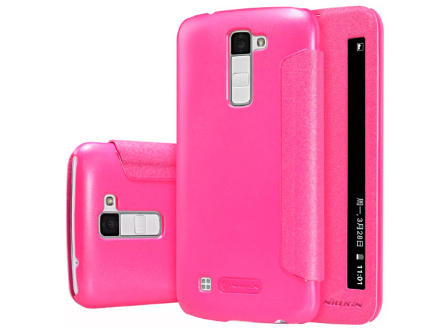 Чехол Nillkin Sparkle Leather Case для LG K10 (розовый, винилискожа)