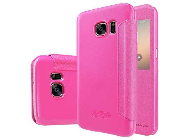 Чехол Nillkin Sparkle Leather Case для Samsung Galaxy S7 (розовый, винилискожа)