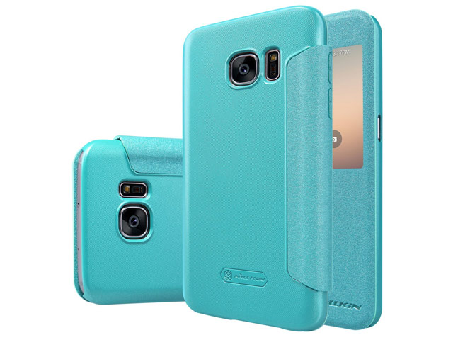 Чехол Nillkin Sparkle Leather Case для Samsung Galaxy S7 (голубой, винилискожа)