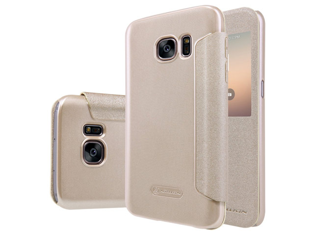 Чехол Nillkin Sparkle Leather Case для Samsung Galaxy S7 (золотистый, винилискожа)