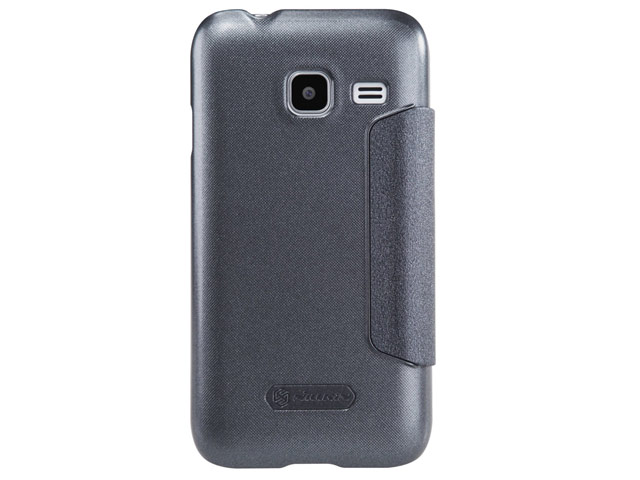 Чехол Nillkin Sparkle Leather Case для Samsung Galaxy J1 mini 2016 (темно-серый, винилискожа)