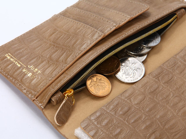 Кошелек Just Must Wallet Nappa Collection (бежевый, кожаный, валютник, размер M)