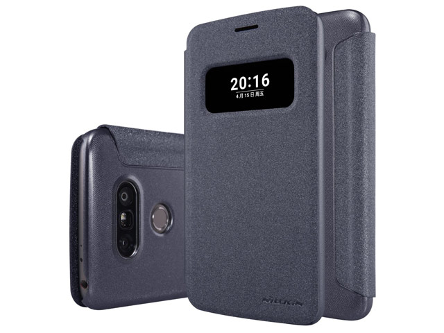 Чехол Nillkin Sparkle Leather Case для LG G5 (темно-серый, винилискожа)
