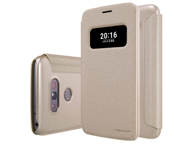 Чехол Nillkin Sparkle Leather Case для LG G5 (золотистый, винилискожа)