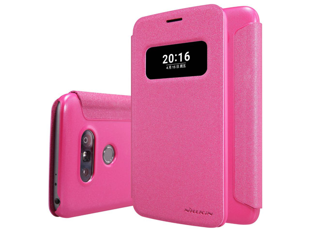 Чехол Nillkin Sparkle Leather Case для LG G5 (розовый, винилискожа)