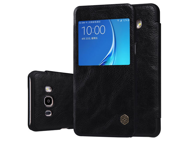 Чехол Nillkin Qin leather case для Samsung Galaxy J7 2016 J710 (черный, кожаный)