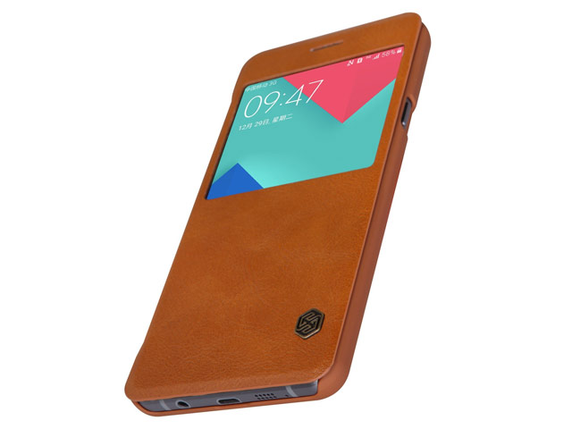 Чехол Nillkin Qin leather case для Samsung Galaxy A7 A710F (коричневый, кожаный)