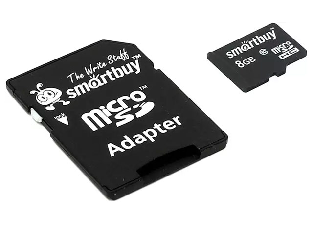 Флеш-карта SmartBuy microSDHC (8Gb, microSD, Class 10, SD-адаптер)