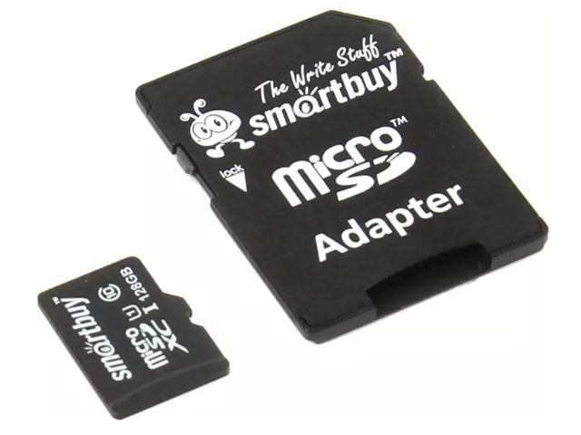 Флеш-карта SmartBuy microSDHC (128Gb, microSD, Class 10, SD-адаптер)