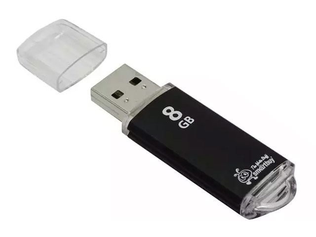 Флеш-карта SmartBuy V-Cut Series (8Gb, USB 2.0, черная)