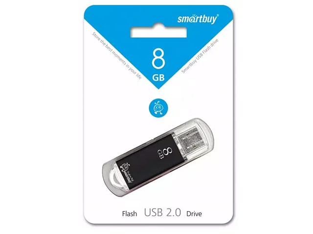 Флеш-карта SmartBuy V-Cut Series (8Gb, USB 2.0, черная)
